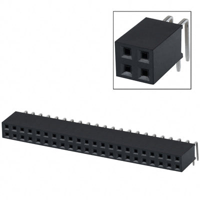 PPTC222LJBN-RC by Sullins Connector Solutions - CONNECTOR HDR 44POS 0.1 TIN PCB R/A