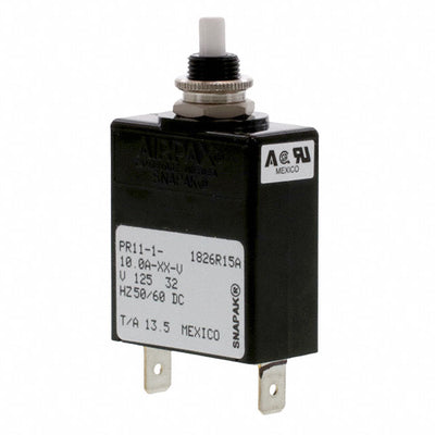 PR11-1-10.0A-XX-V by Sensata-Airpax - CIR BRKR MAG-HYDR 10A PUSH-RESET