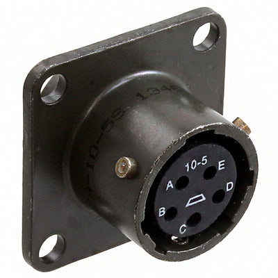 PT02A-10-5S by Amphenol Industrial Operations - CONNECTOR RECPT FMALE 5P GOLD SLDR CUP