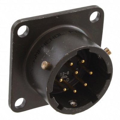 PT02A-12-8P by Amphenol Industrial Operations - CONNECTOR RECPT MALE 8P GOLD SLDR CUP