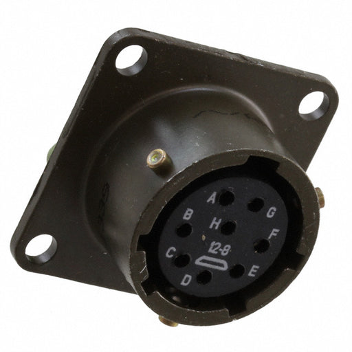 PT02A-12-8S by Amphenol Industrial Operations - CONNECTOR RECPT FMALE 8P GOLD SLDR CUP