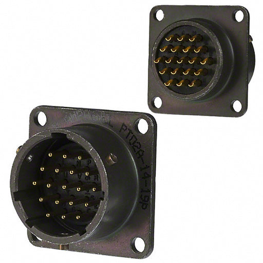 PT02A-14-19P by Amphenol Industrial Operations - CONNECTOR RECPT MALE 19P GOLD SLDR CUP