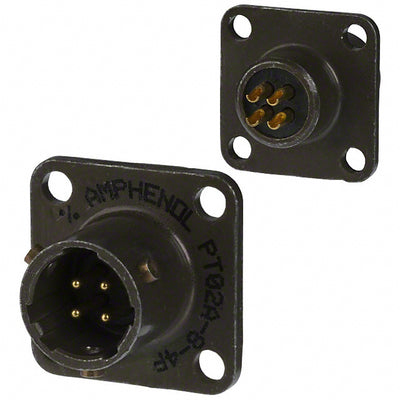 PT02A-8-4P(025) by Amphenol Industrial Operations - CONNECTOR RECPT MALE 4P GOLD SLDR CUP