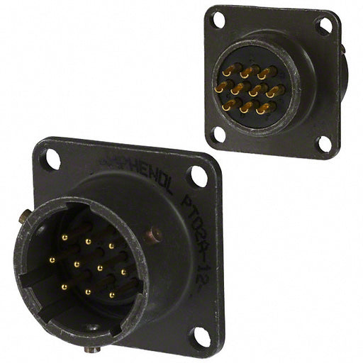 PT02E-12-10P by Amphenol Industrial Operations - CONNECTOR RECPT MALE 10P GOLD SLDR CUP