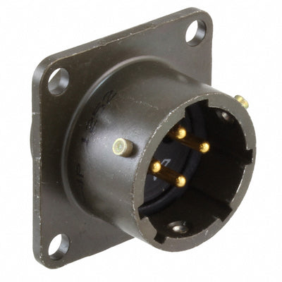 PT02E-12-4P by Amphenol Industrial Operations - CONNECTOR RECPT MALE 4P GOLD SLDR CUP