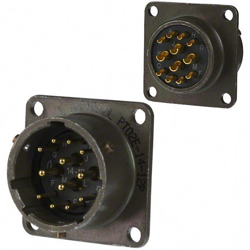 PT02E-14-12P(025) by Amphenol Industrial Operations - CONNECTOR RECPT MALE 12P GOLD SLDR CUP