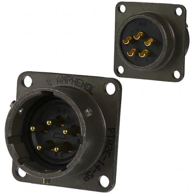 PT02E-14-5P by Amphenol Industrial Operations - CONNECTOR RECPT MALE 5P GOLD SLDR CUP