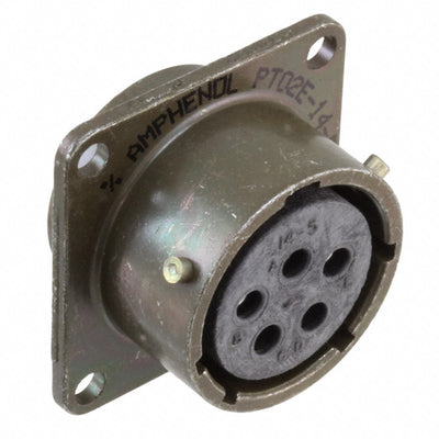 PT02E-14-5S by Amphenol Industrial Operations - CONNECTOR RECPT FMALE 5P GOLD SLDR CUP