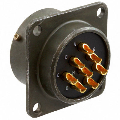 PT02E-16-8P by Amphenol Industrial Operations - CONNECTOR RECPT MALE 8P GOLD SLDR CUP