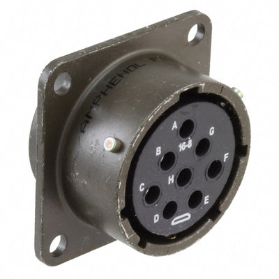 PT02E-16-8S by Amphenol Industrial Operations - CONNECTOR RECPT FMALE 8P GOLD SLDR CUP