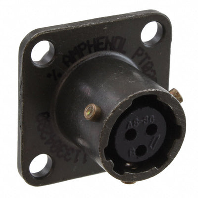 PT02E-8-3S by Amphenol Industrial Operations - CONNECTOR RECPT FMALE 3P GOLD SLDR CUP