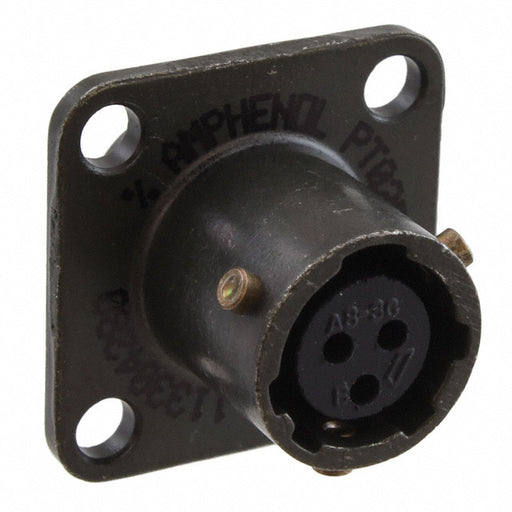 PT02E-8-3S by Amphenol Industrial Operations - CONNECTOR RECPT FMALE 3P GOLD SLDR CUP