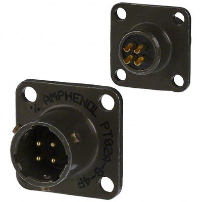 PT02E-8-4P by Amphenol Industrial Operations - CONNECTOR RECPT MALE 4P GOLD SLDR CUP
