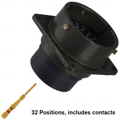 PT02SE-18-32P(025) by Amphenol Industrial Operations - CONNECTOR RECPT MALE 32POS GOLD CRIMP