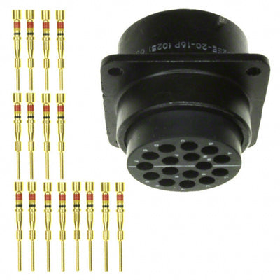PT02SE-20-16P(025) by Amphenol Industrial Operations - CONNECTOR RECPT MALE 16POS GOLD CRIMP