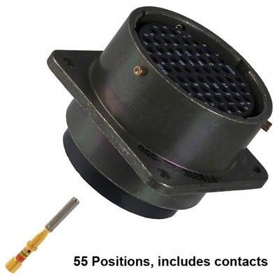 PT02SE-22-55S by Amphenol Industrial Operations - CONNECTOR RECPT FMALE 55POS GOLD CRIMP