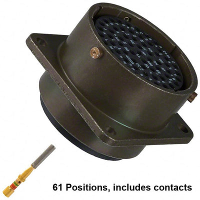PT02SE-24-61S(025) by Amphenol Industrial Operations - CONNECTOR RECPT FMALE 61POS GOLD CRIMP