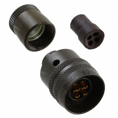 PT06E-8-4P by Amphenol Industrial Operations - CONNECTOR PLUG MALE 4P GOLD SLDR CUP