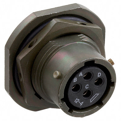 PT07A-12-4S by Amphenol Industrial Operations - CONNECTOR RECPT FMALE 4P GOLD SLDR CUP