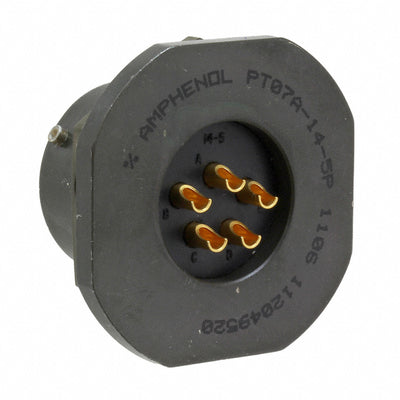 PT07A-14-5P by Amphenol Industrial Operations - CONNECTOR RECPT MALE 5P GOLD SLDR CUP