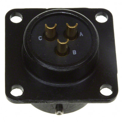 PT02A-12-3S(025) by Amphenol Industrial Operations - CONNECTOR RECPT FMALE 3P GOLD SLDR CUP