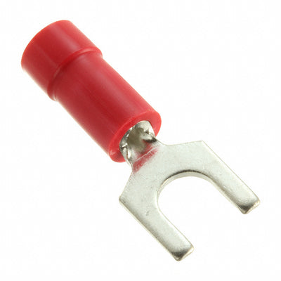 PV18-10F-MY by Panduit Corp - CONNECTOR SPADE TERM 18-22AWG #10 RED
