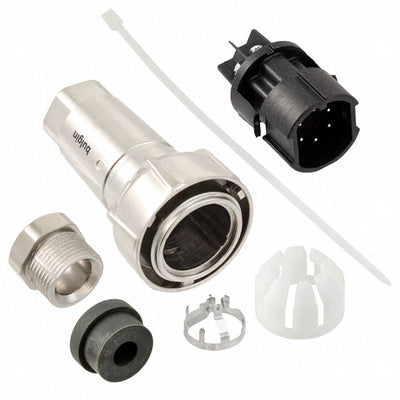 PXM7010/06P/ST/0507/SN by Bulgin - CONNECTOR PLUG MALE 6POS NICKEL SCREW