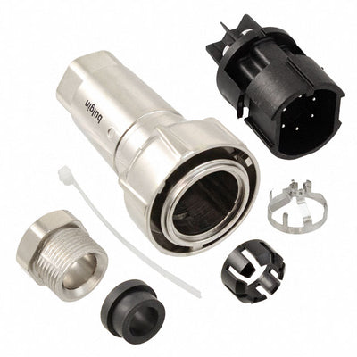 PXM7010/06P/ST/0911/SN by Bulgin - CONNECTOR PLUG MALE 6POS NICKEL SCREW