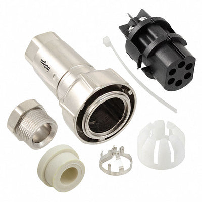 PXM7010/06S/ST/0709/SN by Bulgin - CONNECTOR PLUG FMALE 6P NICKEL SCREW
