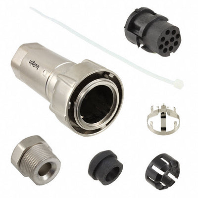 PXM7010/10S/CR/0911/SN by Bulgin - CONNECTOR PLG HSG FMALE 10POS INLINE