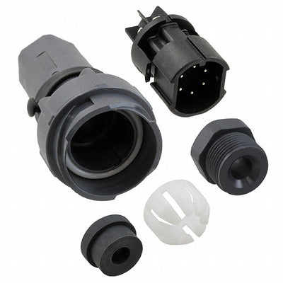PXP7011/06P/ST/0507 by Bulgin - CONNECTOR RECPT MALE 6POS NICKEL SCREW