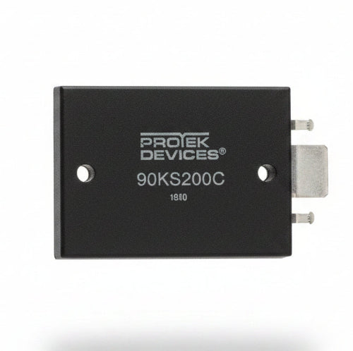 Electronic component with 'Prodek Devices' branding on a dark background