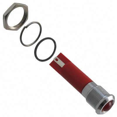 Q12P1CXXR12E by APEM Inc. - INDICATOR 12V 12MM PROMINENT RED