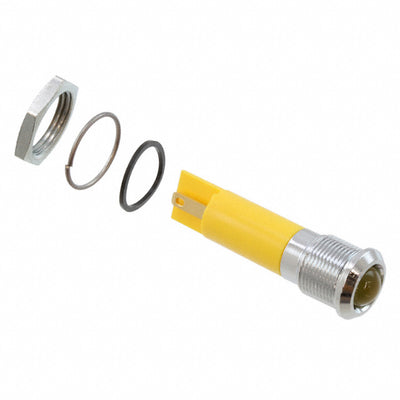 Q12P1CXXY24E by APEM Inc. - INDICATOR 24V 12MM PROMINENT YEL