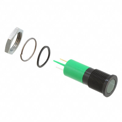 Q14F1BXXG12E by APEM Inc. - INDICATOR 12V 14MM FLUSH GREEN