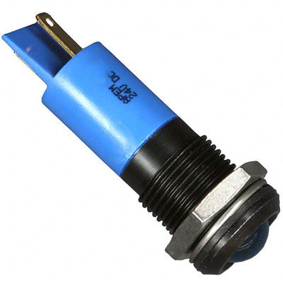 Q14P1BXXB24E by APEM Inc. - INDICATOR 24V 14MM PROMINENT BLU