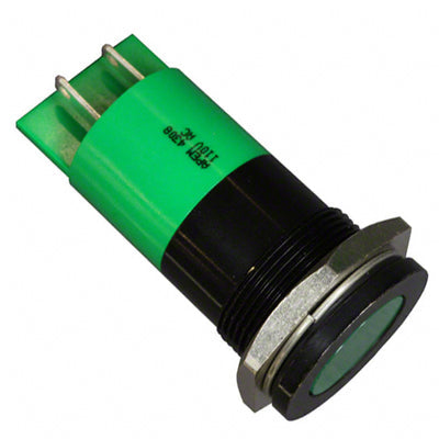 Q22F1BXXG110E by APEM Inc. - INDICATOR 110V 22MM FLUSH GREEN