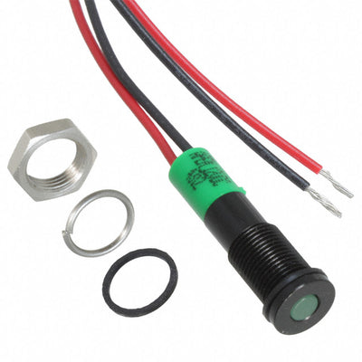 Q6F3BXXG12E by APEM Inc. - LED PM INDICATOR FLUSH GRN