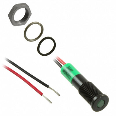 Q6F3BXXG24E by APEM Inc. - LED PM INDICATOR FLUSH GRN