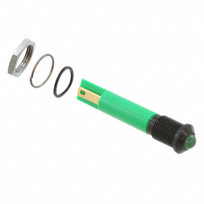 Q8P1BXXG12E by APEM Inc. - INDICATOR 12V 8MM PROMINENT GRN