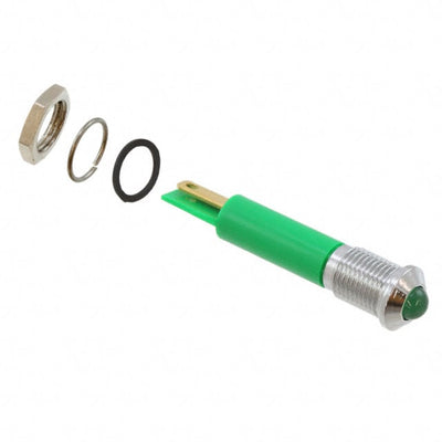 Q8P1CXXG24E by APEM Inc. - INDICATOR 24V 8MM PROMINENT GRN