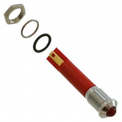 Q8P1CXXR24E by APEM Inc. - INDICATOR 24V 8MM PROMINENT RED