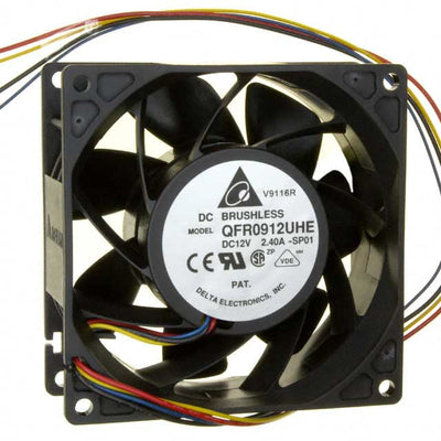 QFR0912UHE-SP01 by Delta Electronics - FAN AXIAL 92X38MM 12VDC WIRE