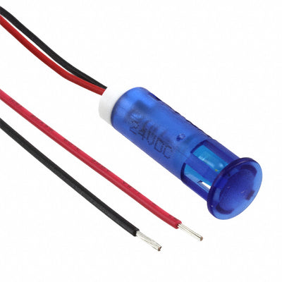 QS83XXB24 by APEM Inc. - INDICATOR 8MM FIXED BLU 24V WIRE