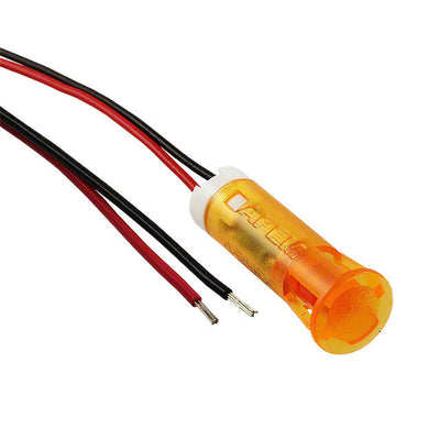 QS83XXO12 by APEM Inc. - INDICATOR 8MM FIXED ORA 12V WIRE
