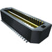 Black and yellow electronic connector on a white background