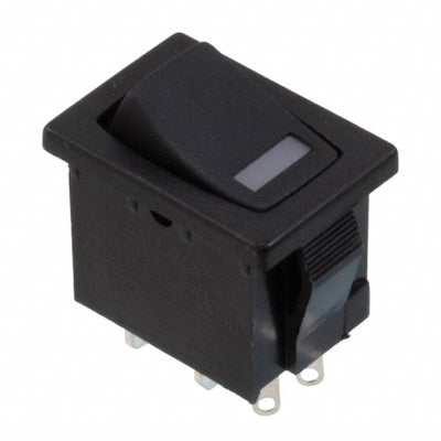 R1966ABLKBLKEFBLU by E-Switch - ROCKER SWITCH SPST 15A 125V
