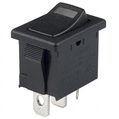 R1966ABLKBLKEFGRN by E-Switch - ROCKER SWITCH SPST 15A 125V