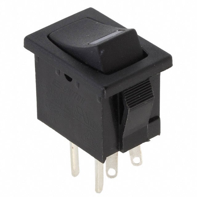 R1966ABLKBLKEPRED by E-Switch - ROCKER SWITCH SPST 15A 125V