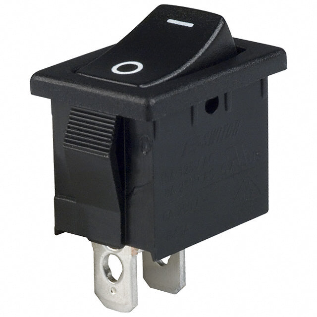 R1966ABLKBLKGF by E-Switch - ROCKER SWITCH SPST 15A 125V